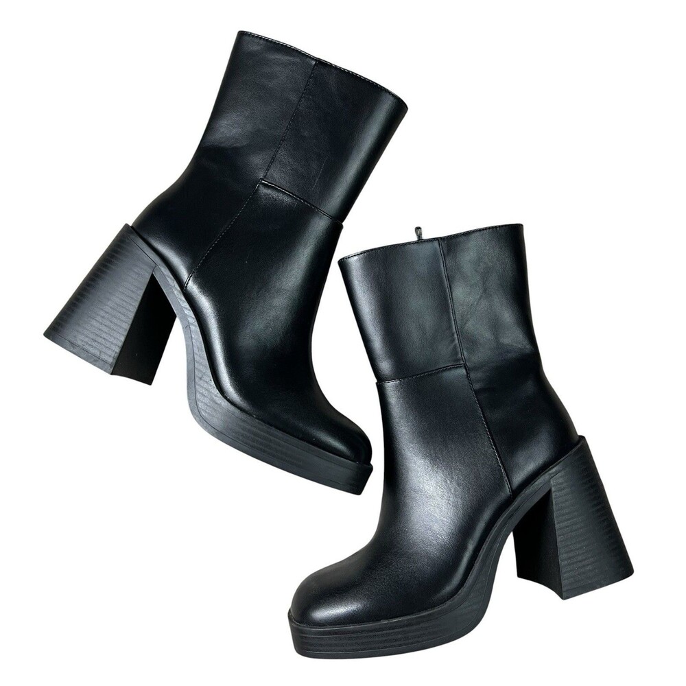 Nobo No Boundaries Black Platform Chunky Boots Booties  US 7  NWT  Memory Foam